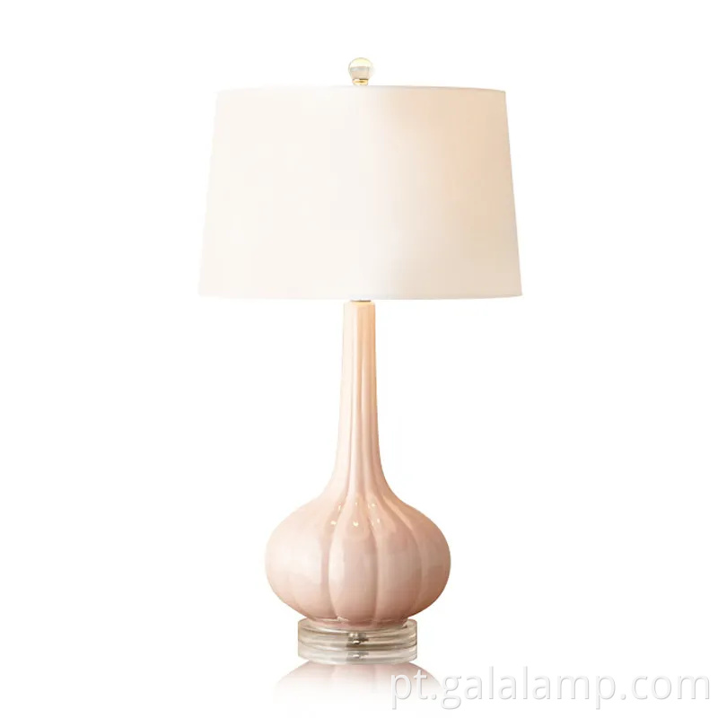 Lâmpada de abóbora listrada rosa chique para estética moderna do quarto